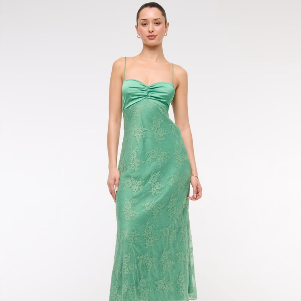 Abercrombie & Fitch Green Lace Maxi Dress